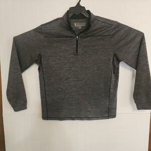C85 Pebble Beach Dry Luxe Performance Mens Gray Heathered 1/4 Zip Medium